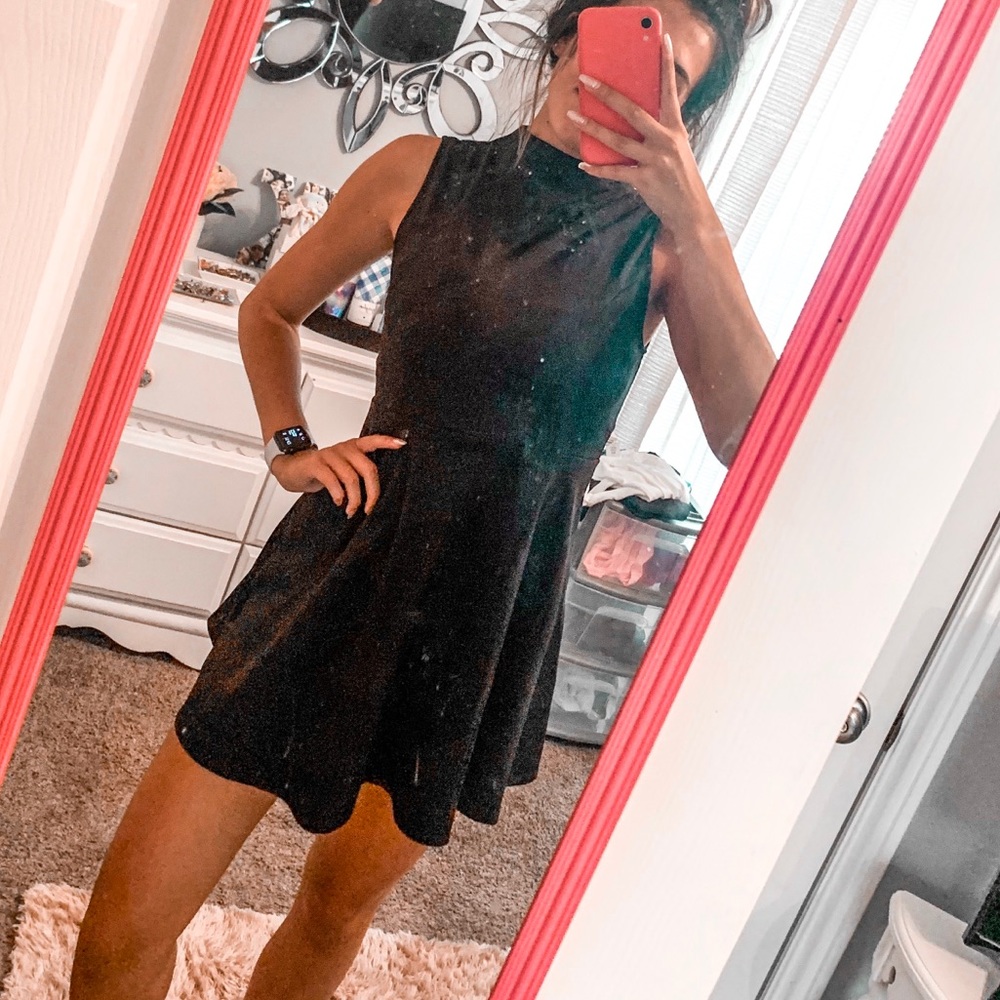 ELODIE Black A-Line Dress